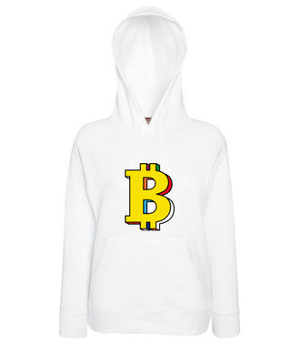 Bitcoin w kolorach tęczy - Bluza z nadrukiem - Kryptowaluty - bitcoin - Damska z kapturem