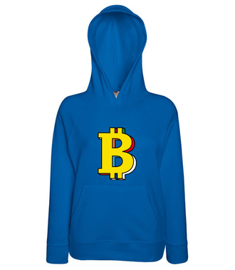 Bitcoin w kolorach tęczy - Bluza z nadrukiem - Kryptowaluty - bitcoin - Damska z kapturem