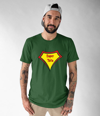 Super bohater to on - Koszulka z nadrukiem - Dla Taty - Męska