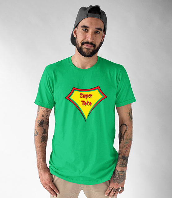 Super bohater to on koszulka z nadrukiem dla taty mezczyzna jipi pl 1957 190