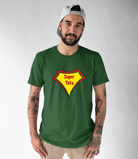Super bohater to on koszulka z nadrukiem dla taty mezczyzna jipi pl 1957 191