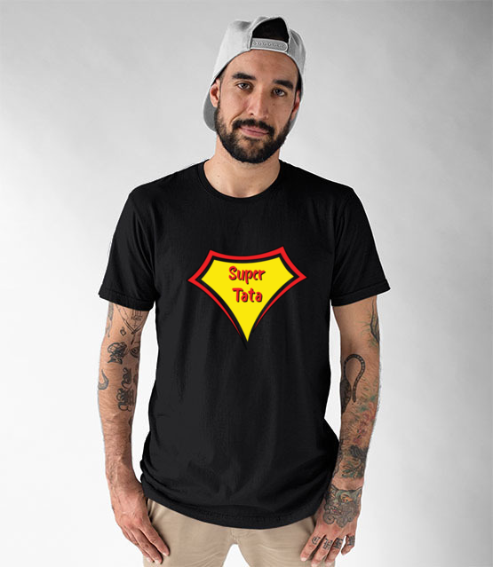 Super bohater to on koszulka z nadrukiem dla taty mezczyzna jipi pl 1958 46