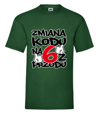 Zmiana kodu na 6 z przodu - Koszulka z nadrukiem - Urodziny - Męska