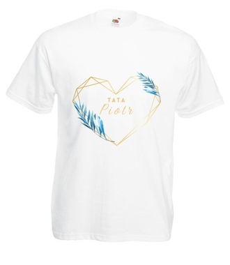 Tata serce 1 - Koszulka z nadrukiem - Dla Taty - Męska