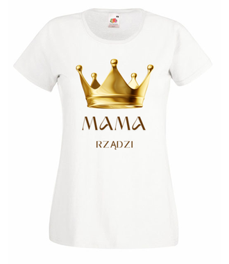 Korona złota Mama rządzi - Koszulka z nadrukiem - Dla mamy - Damska