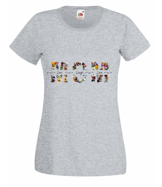 Live laugh love koszulka z nadrukiem dla mamy kobieta jipi pl 2047 63
