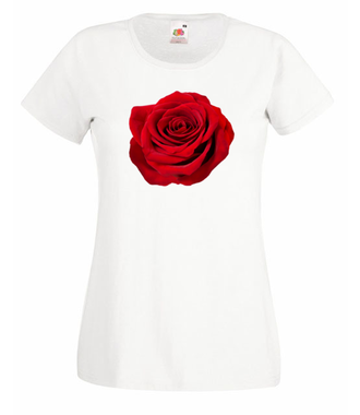 czerwona róża  - Koszulka z nadrukiem - NOWOŚCI - Damska
