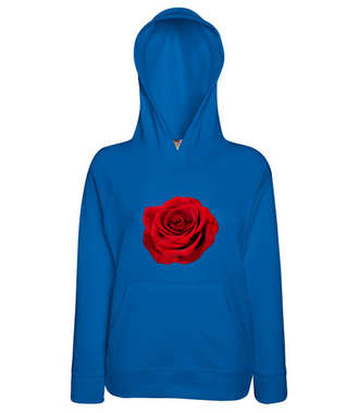 czerwona róża  - Bluza z nadrukiem - NOWOŚCI - Damska z kapturem