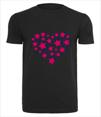 Serce unieść do gwiazd  - Koszulka z nadrukiem - na Walentynki - Męska