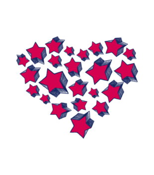 Serce unieść do gwiazd  - Koszulka z nadrukiem - na Walentynki - Damska