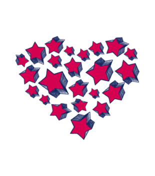 Serce unieść do gwiazd  - Koszulka z nadrukiem - na Walentynki - Damska