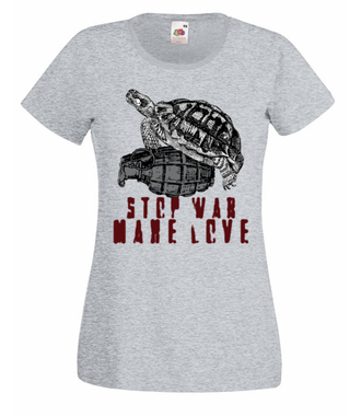 Stop wojnom, czas na miłość - Koszulka z nadrukiem - Patriotyczne - Damska