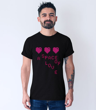 Miłosna przestrzeń - Koszulka z nadrukiem - na Walentynki - Męska