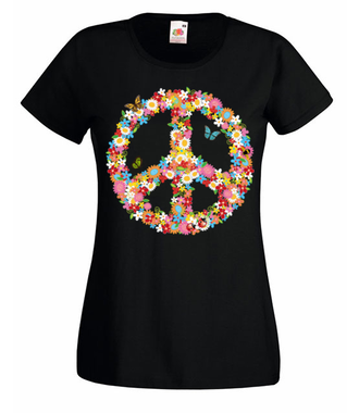 Pokój, miłość, przeznaczenie - Koszulka z nadrukiem - Patriotyczne - Damska