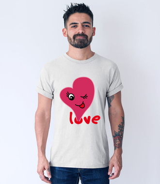 Miłość wisi w powietrzu - Koszulka z nadrukiem - na Walentynki - Męska