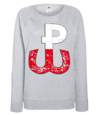 Biały i czerwony – barwy niezwyciężone - Bluza z nadrukiem - Patriotyczne - Damska