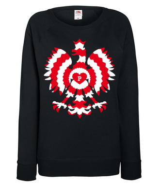 Z biało-czerwonym orłem - Bluza z nadrukiem - Patriotyczne - Damska