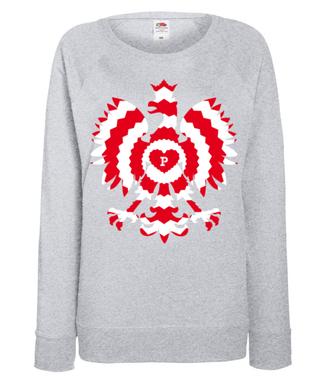 Z biało-czerwonym orłem - Bluza z nadrukiem - Patriotyczne - Damska