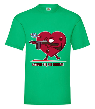 Tak łatwo się nie oddam! - Koszulka z nadrukiem - Walentynki - Męska