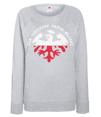 Ojczyzna, krew i blizna - Bluza z nadrukiem - Patriotyczne - Damska