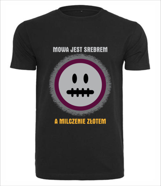 Mowa srebrem milczenie zlotem koszulka z nadrukiem smieszne mezczyzna jipi pl 322 1