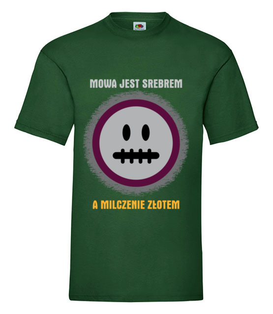 Mowa srebrem milczenie zlotem koszulka z nadrukiem smieszne mezczyzna jipi pl 322 188