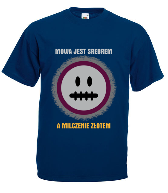 Mowa srebrem milczenie zlotem koszulka z nadrukiem smieszne mezczyzna jipi pl 322 3
