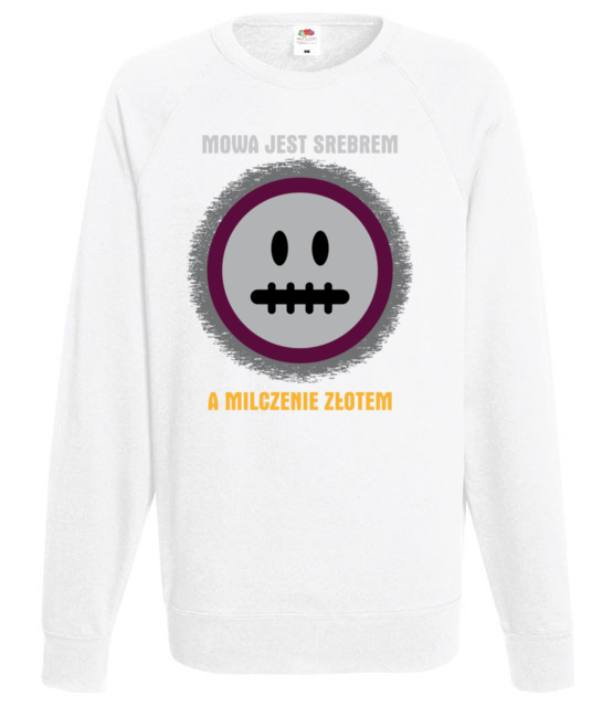 Mowa srebrem milczenie zlotem bluza z nadrukiem smieszne mezczyzna jipi pl 322 106