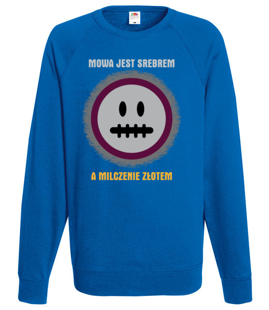 Mowa srebrem milczenie zlotem bluza z nadrukiem smieszne mezczyzna jipi pl 322 109