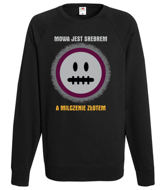 Mowa srebrem, milczenie złotem - Bluza z nadrukiem - Śmieszne - Męska