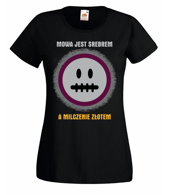 Mowa srebrem milczenie zlotem koszulka z nadrukiem smieszne kobieta jipi pl 322 59
