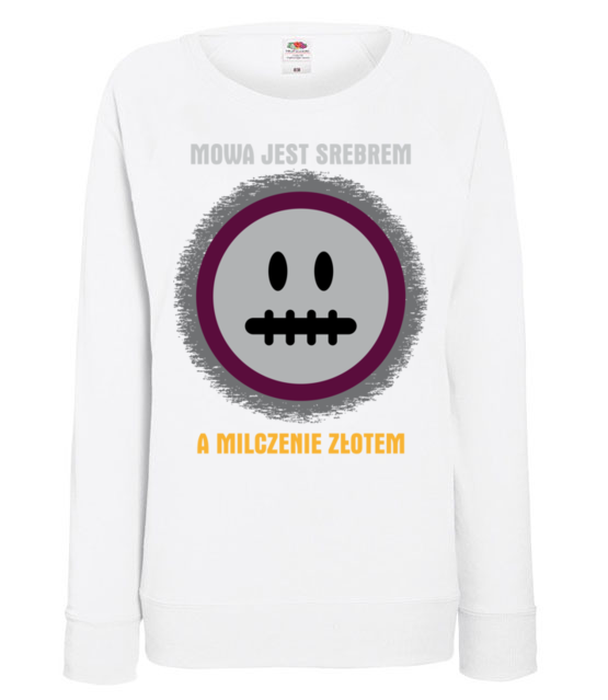 Mowa srebrem milczenie zlotem bluza z nadrukiem smieszne kobieta jipi pl 322 114