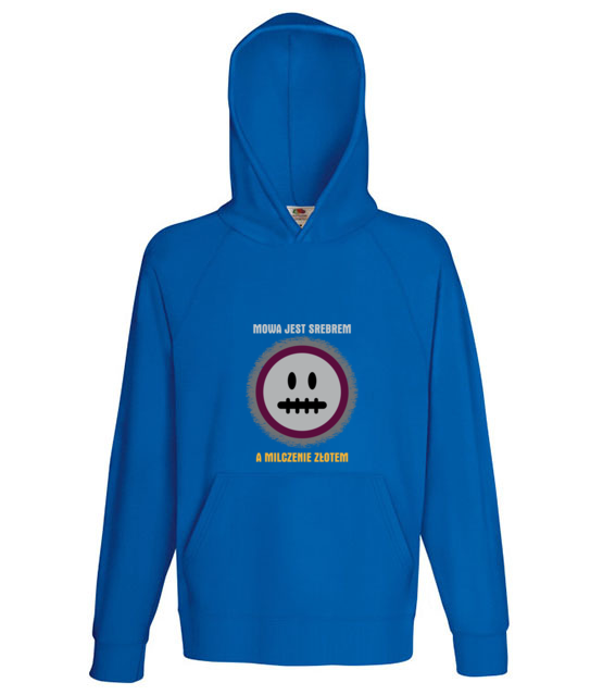 Mowa srebrem milczenie zlotem bluza z nadrukiem smieszne mezczyzna jipi pl 322 137