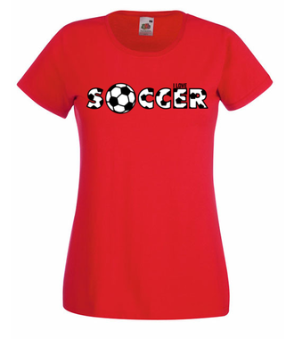 Piłka nożna – to kocham - Koszulka z nadrukiem - Sport - Damska