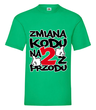 Zmiana kodu na 2 z przodu  - Koszulka z nadrukiem - Urodziny - Męska