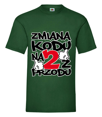Zmiana kodu na 2 z przodu  - Koszulka z nadrukiem - Urodziny - Męska