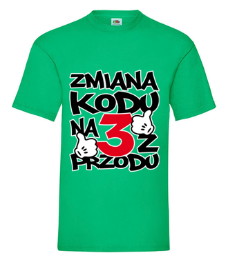 Zmiana kodu na 3 z przodu  - Koszulka z nadrukiem - Urodziny - Męska