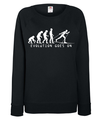 Ewolucja. Narty górą. - Bluza z nadrukiem - Sport - Damska