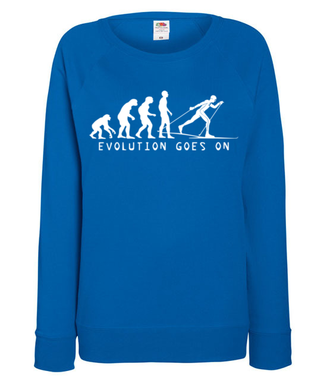 Ewolucja. Narty górą. - Bluza z nadrukiem - Sport - Damska