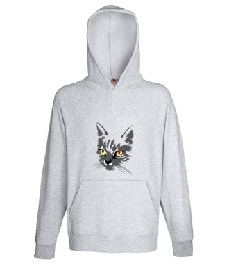 Koszulkowy kitty kat - Bluza z nadrukiem - Miłośnicy Zwierząt - Męska z kapturem