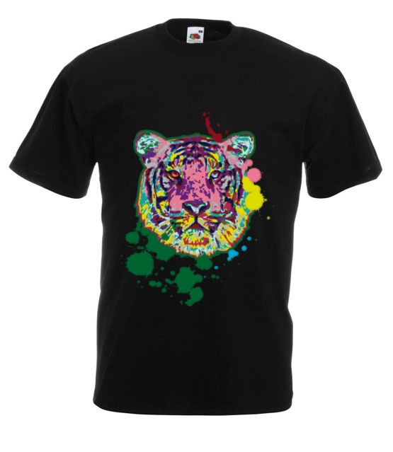 Print z kolorowym tygrysem koszulka z nadrukiem zwierzeta mezczyzna jipi pl 418 1