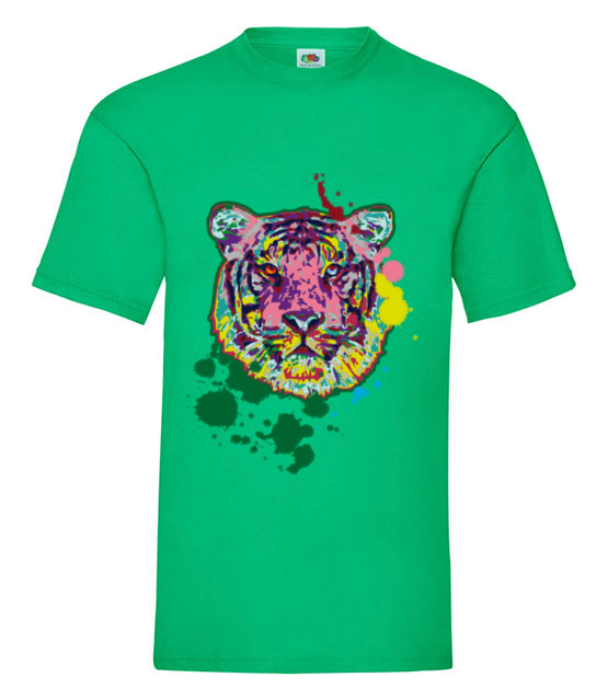Print z kolorowym tygrysem koszulka z nadrukiem zwierzeta mezczyzna jipi pl 418 186