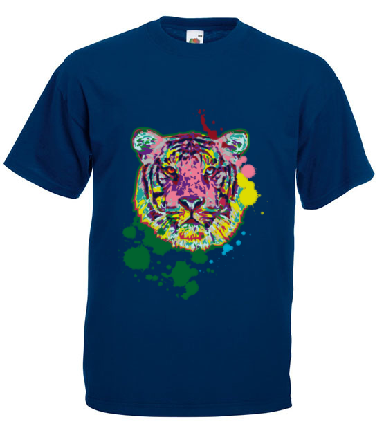 Print z kolorowym tygrysem koszulka z nadrukiem zwierzeta mezczyzna jipi pl 418 3