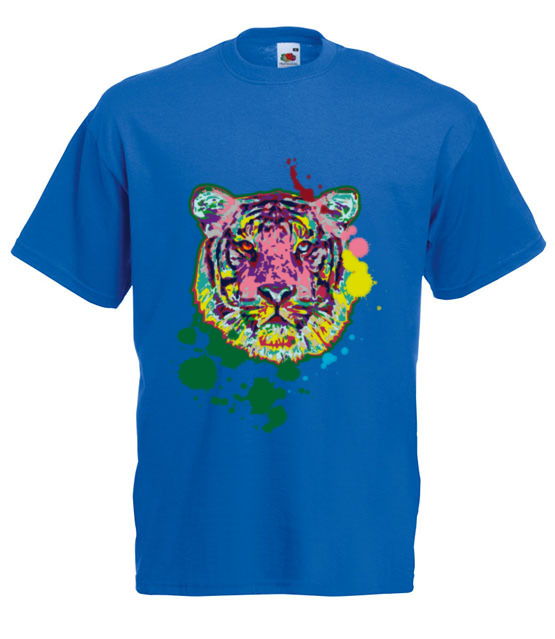 Print z kolorowym tygrysem koszulka z nadrukiem zwierzeta mezczyzna jipi pl 418 5