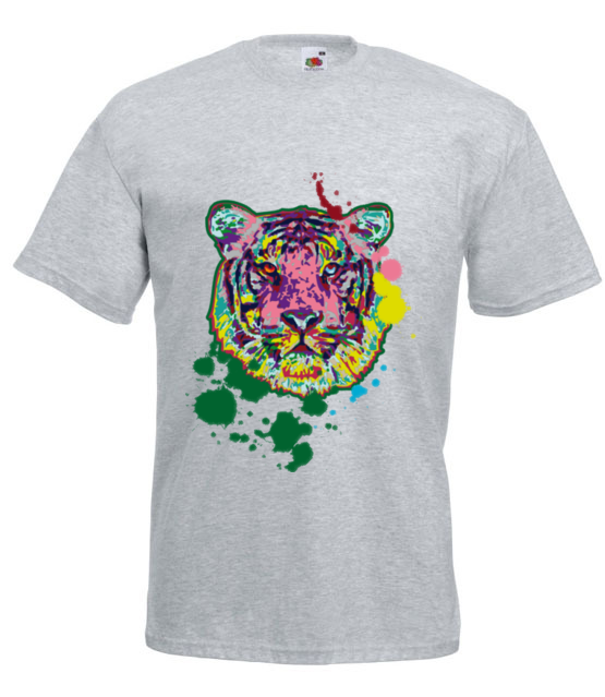 Print z kolorowym tygrysem koszulka z nadrukiem zwierzeta mezczyzna jipi pl 418 6