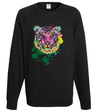 Print z kolorowym tygrysem - Bluza z nadrukiem - Zwierzęta - Męska