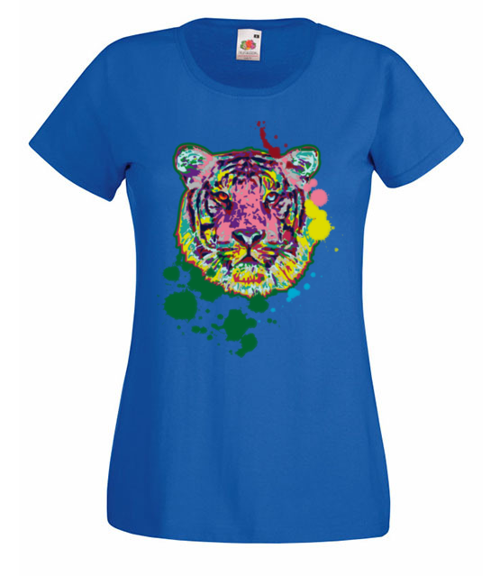 Print z kolorowym tygrysem koszulka z nadrukiem zwierzeta kobieta jipi pl 418 61