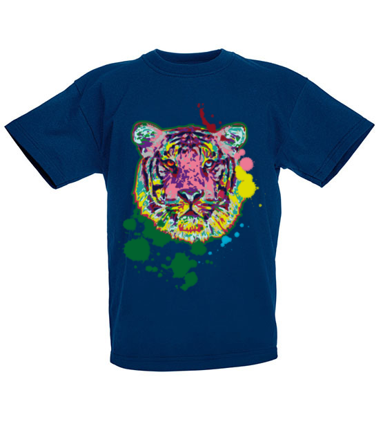 Print z kolorowym tygrysem koszulka z nadrukiem zwierzeta dziecko jipi pl 418 86
