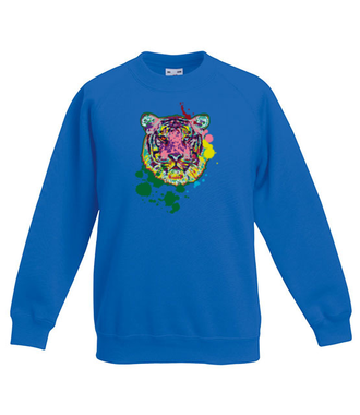 Print z kolorowym tygrysem - Bluza z nadrukiem - Zwierzęta - Dziecięca