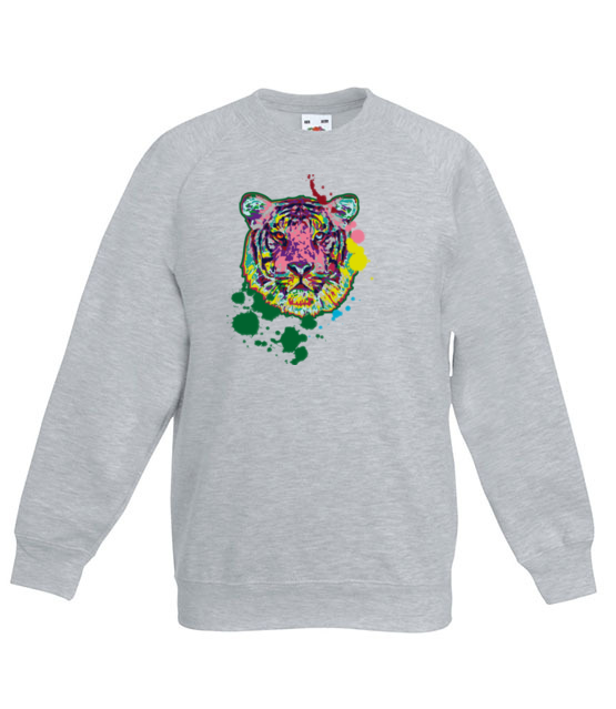 Print z kolorowym tygrysem bluza z nadrukiem zwierzeta dziecko jipi pl 418 128